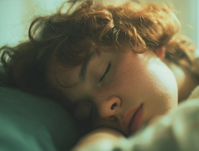 Primo piano di ragazzo che dorme sul cuscino